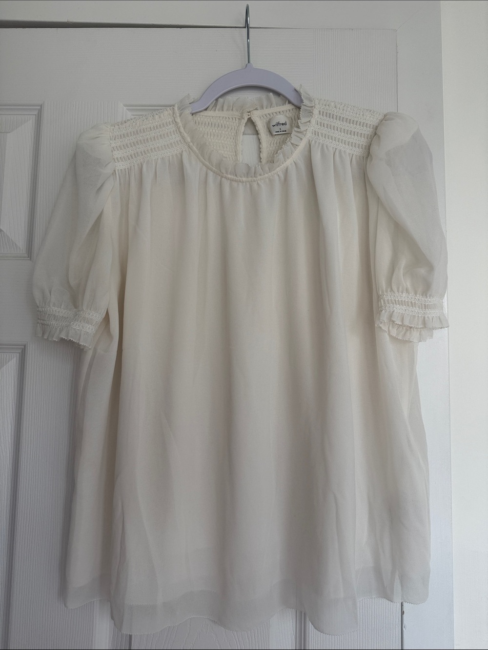 Wilfred Cream Short-Sleeve Peasant Blouse